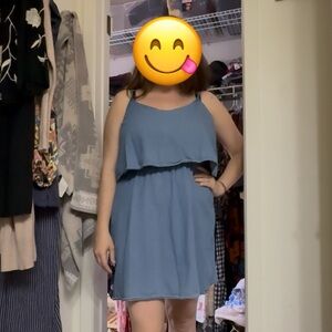 Old Navy Blue Jean Layered Mini Dress L